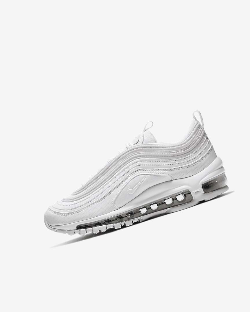 White / Metal Silver / White Boys\' Nike Air Max 97 Casual Shoes | UK2602