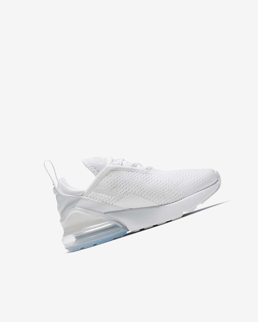 White / Metal Silver / White Boys' Nike Air Max 270 Casual Shoes | UK2898