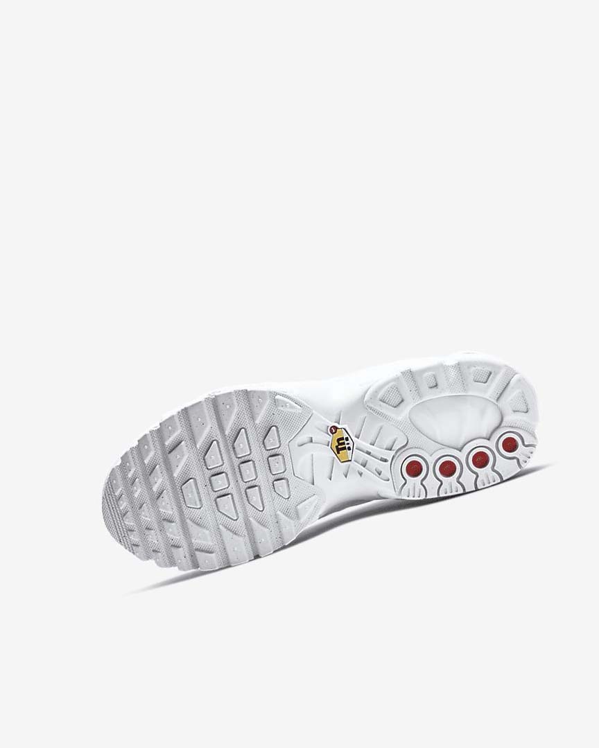 White / Metal Silver / White Boys' Nike Air Max Plus Sneakers | UK5388