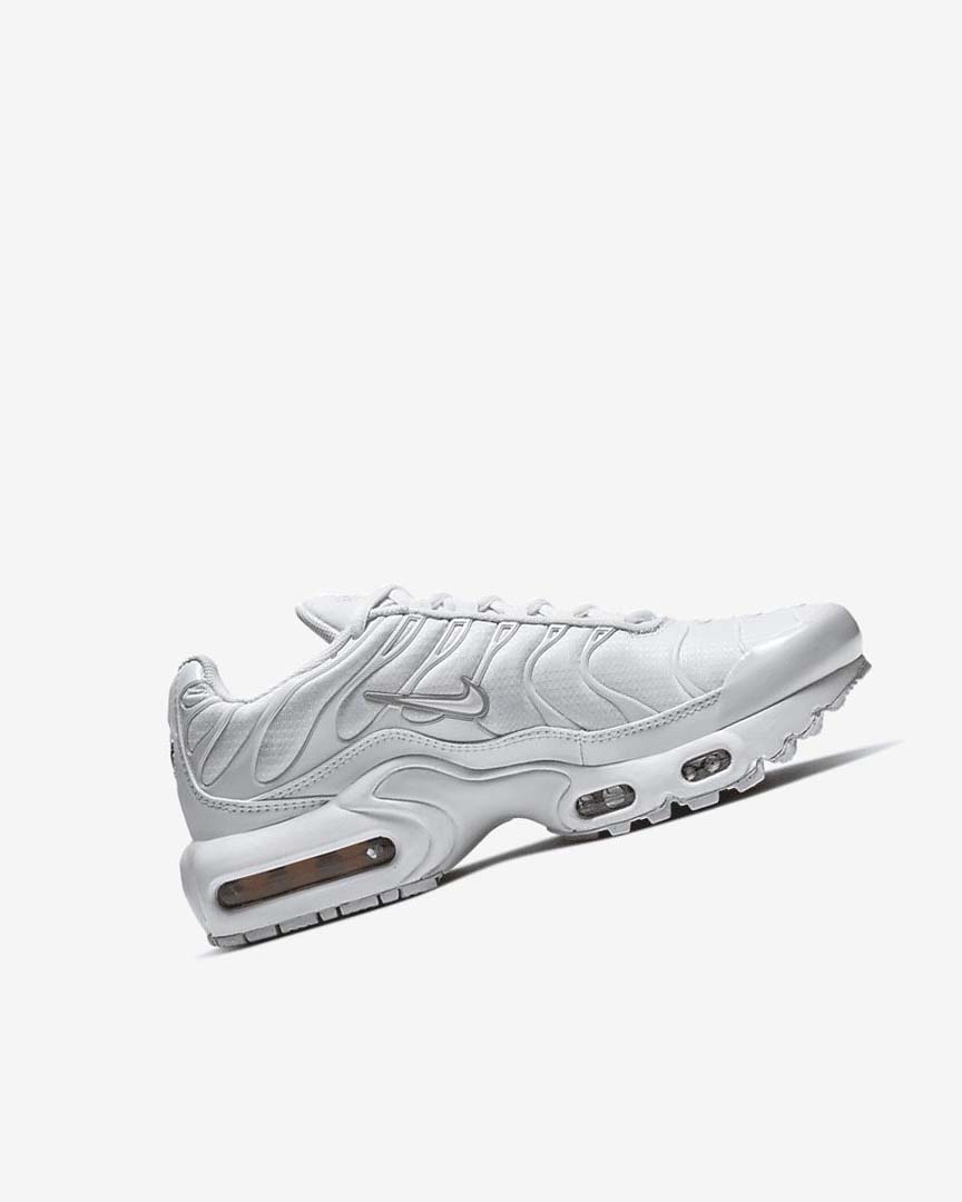 White / Metal Silver / White Boys' Nike Air Max Plus Sneakers | UK5388