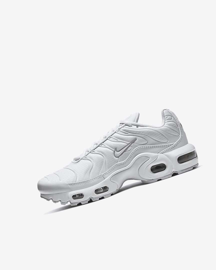 White / Metal Silver / White Boys\' Nike Air Max Plus Sneakers | UK5388