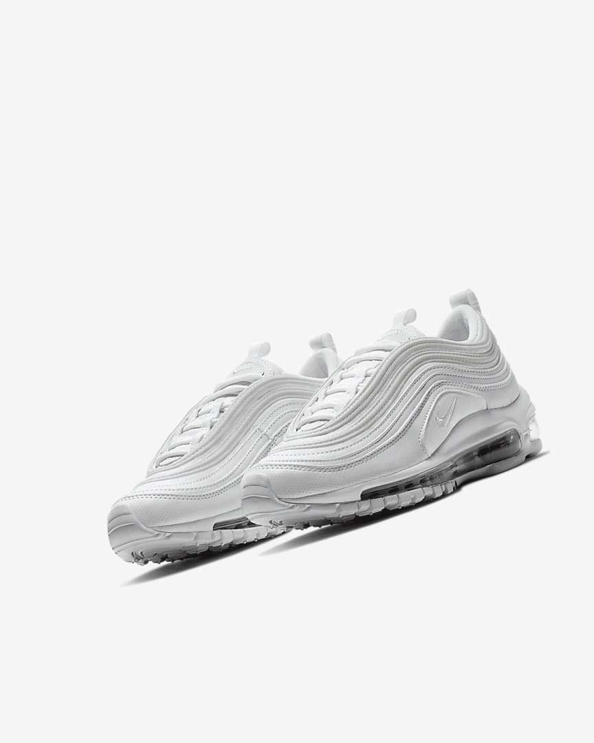 White / Metal Silver / White Girls' Nike Air Max 97 Casual Shoes | UK3040