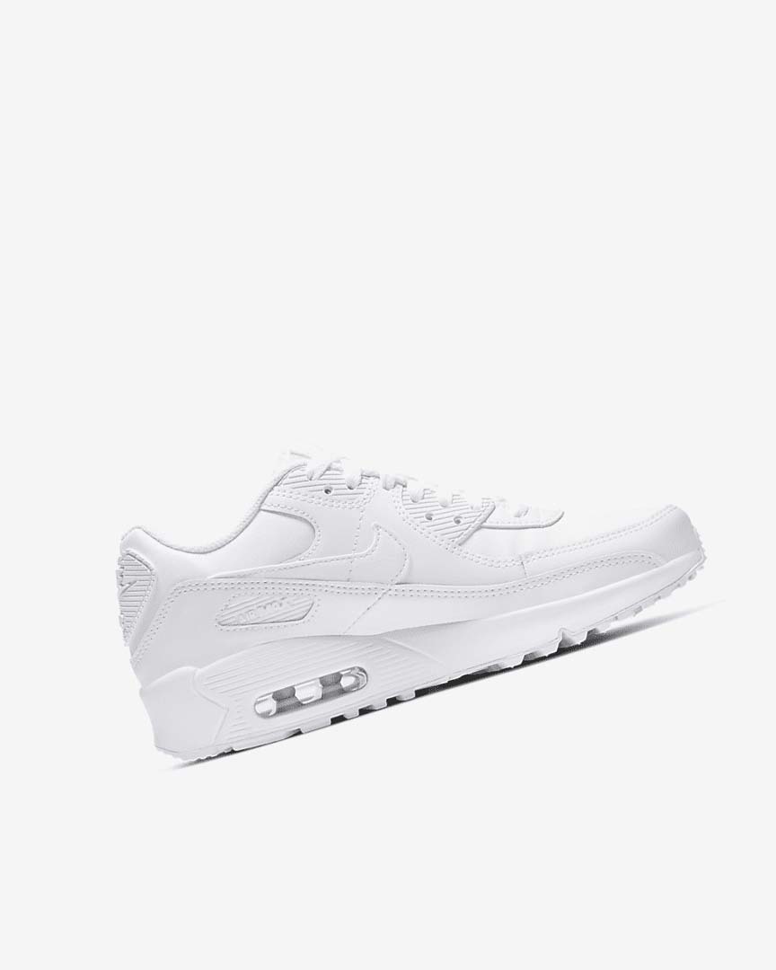 White / Metal Silver / White / White Boys' Nike Air Max 90 LTR Casual Shoes | UK2645