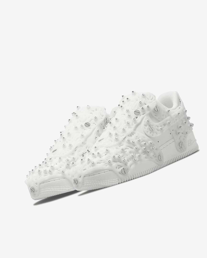 White / Metal Silver / White Women's Nike Air Force 1 LXX x Swarovski Sneakers | UK3179