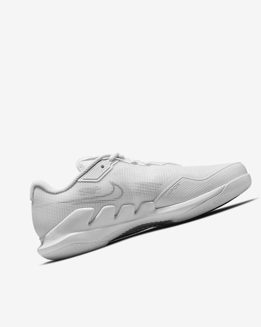 White / Metal Silver Women's Nike Court Air Zoom Vapor Pro Tennis Shoes | UK4737