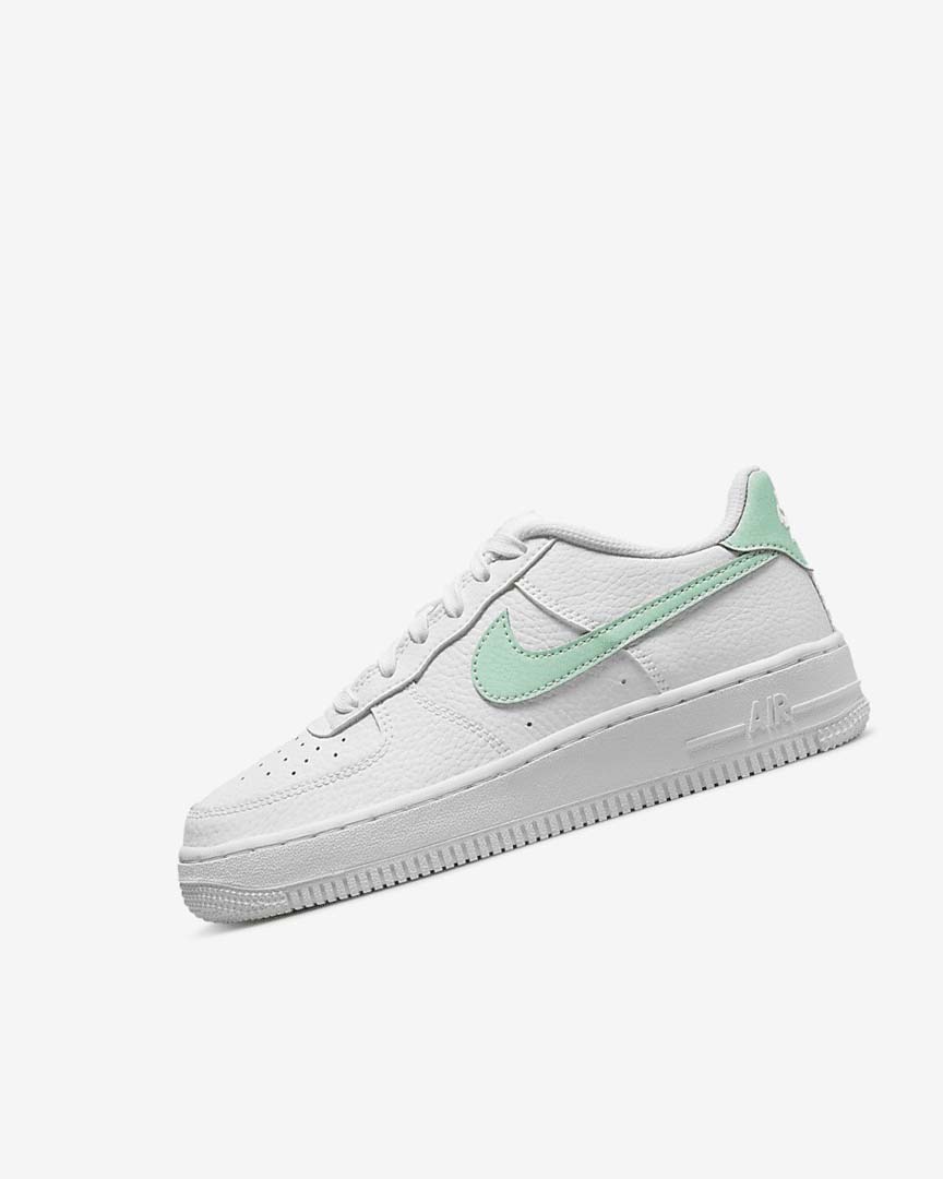 White / Mint Boys\' Nike Air Force 1 Sneakers | UK2965