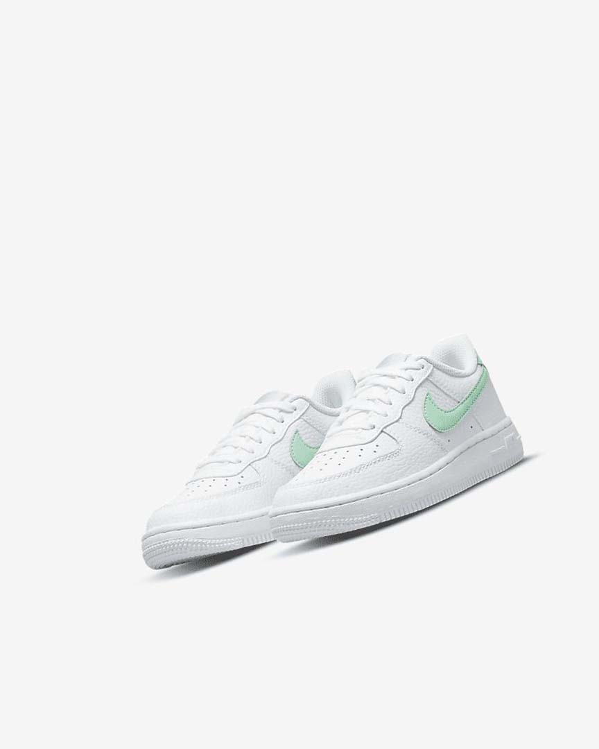 White / Mint Boys' Nike Force 1 Shoes | UK2594