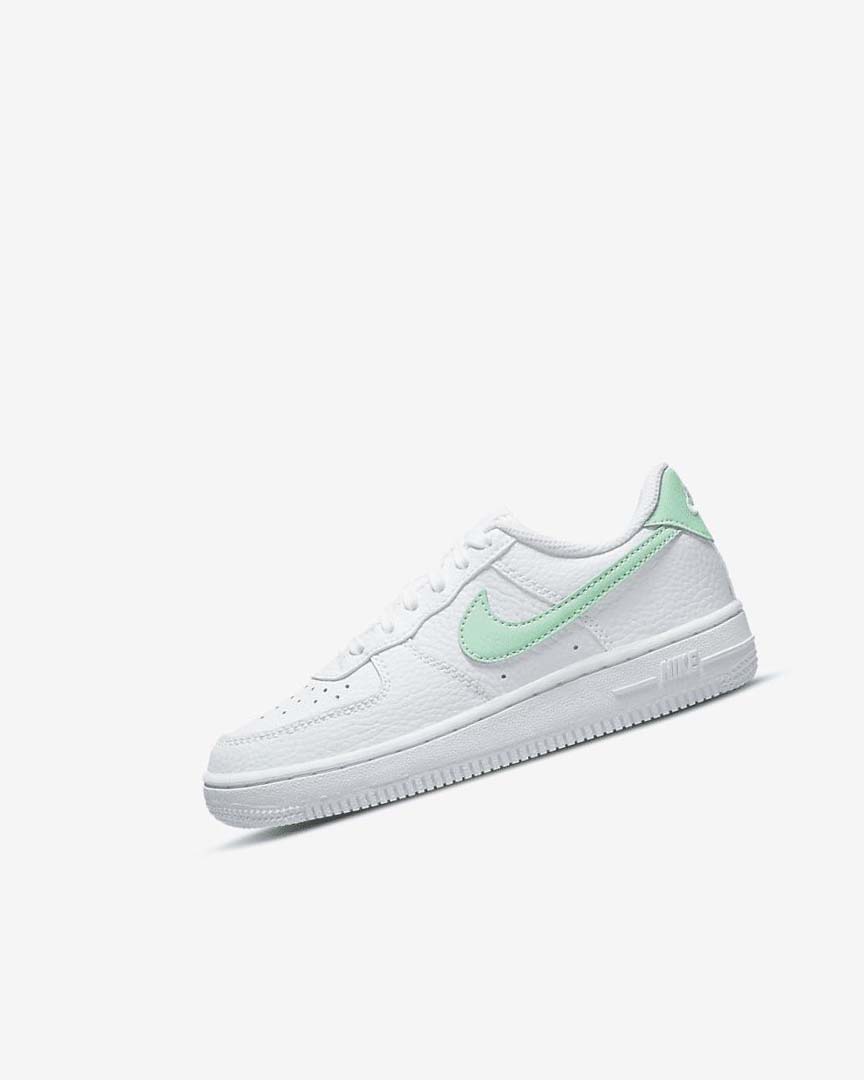 White / Mint Boys\' Nike Force 1 Shoes | UK2594