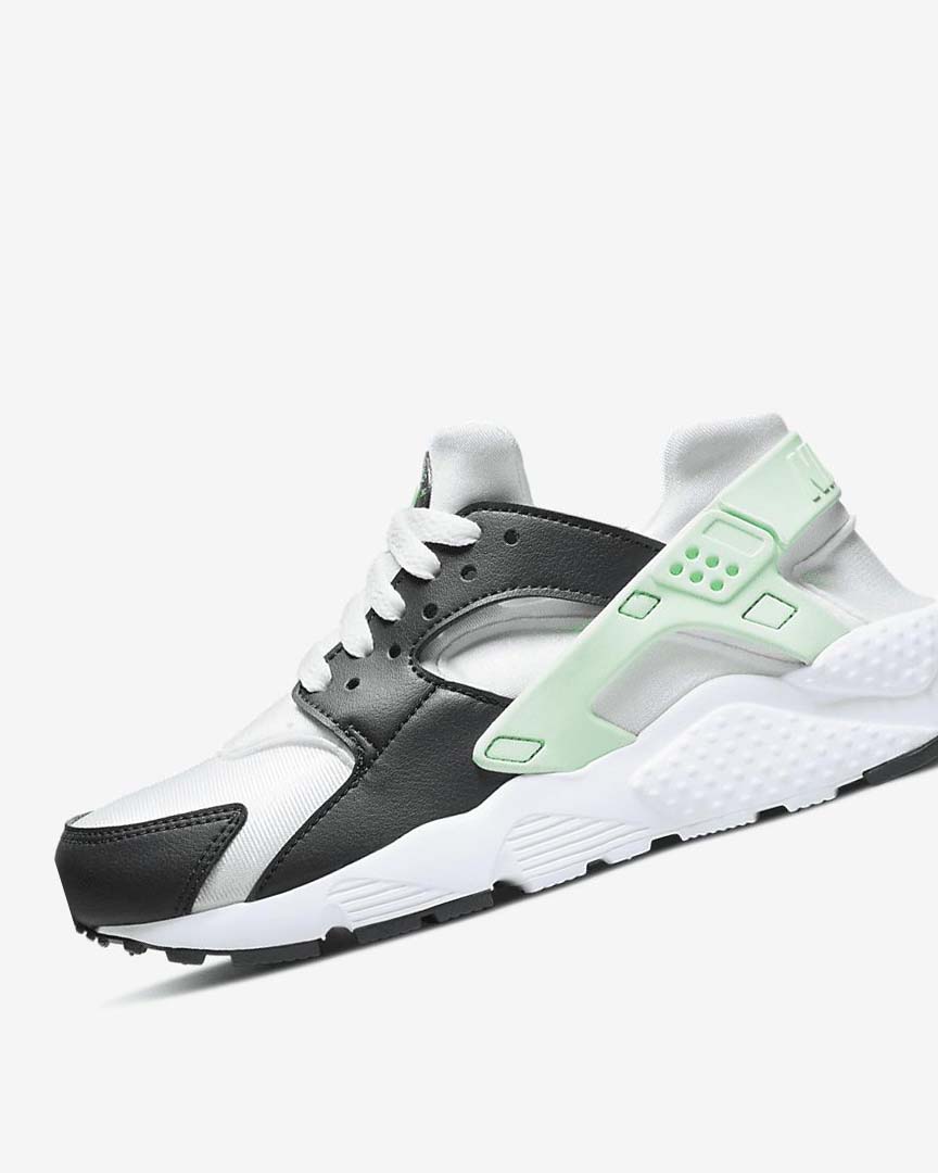 White / Mint Boys\' Nike Huarache Run Shoes | UK4997