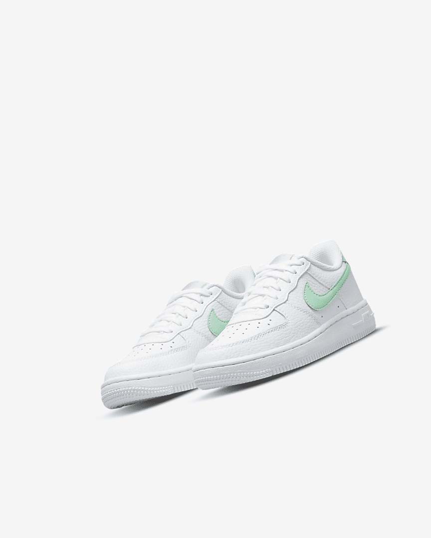 White / Mint Girls' Nike Force 1 Shoes | UK5293