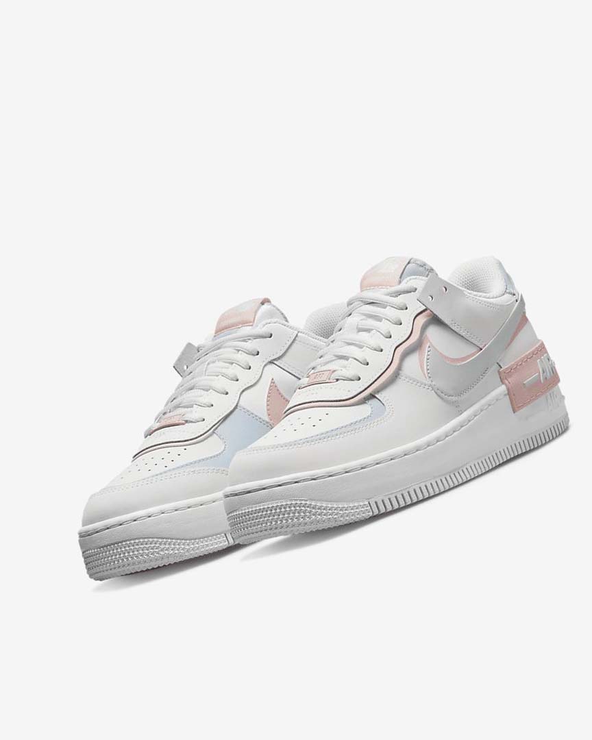 White / Mint / Grey Women's Nike Air Force 1 Shadow Sneakers | UK4859