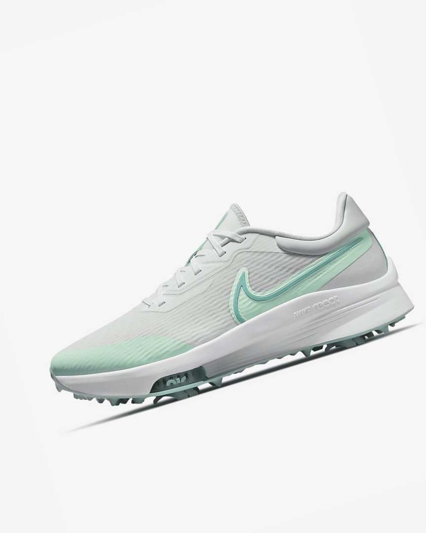 White / Mint / Platinum / Turquoise Men\'s Nike Air Zoom Infinity Tour NEXT% Golf Shoes | UK5194