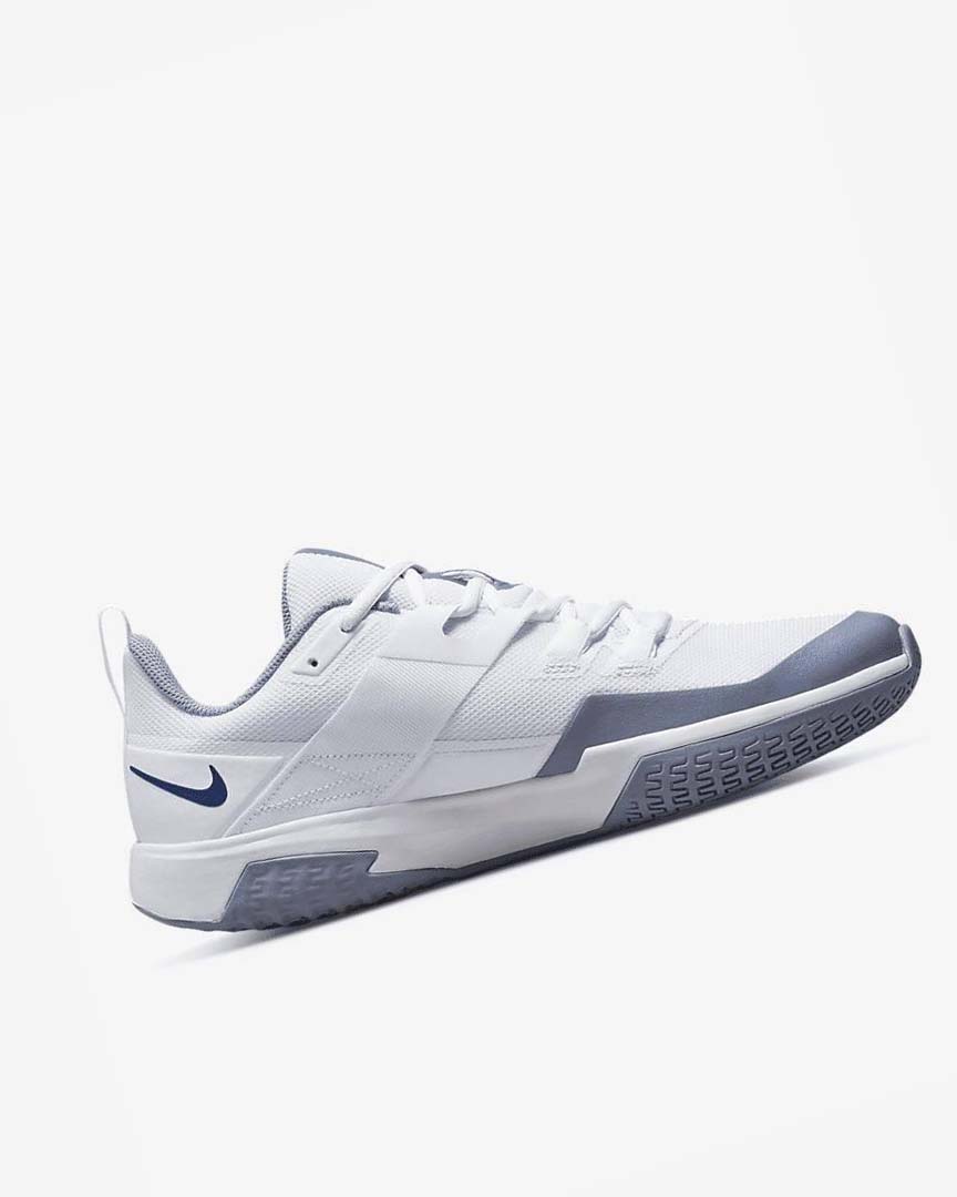 White / Navy Men's Nike Court Vapor Lite Tennis Shoes | UK2390