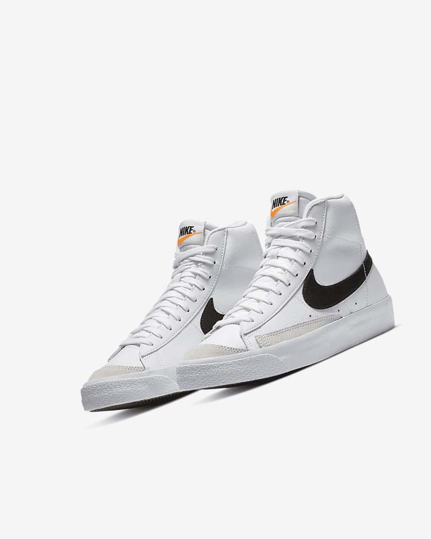 White / Orange / Black Boys' Nike Blazer Mid '77 Sneakers | UK3026