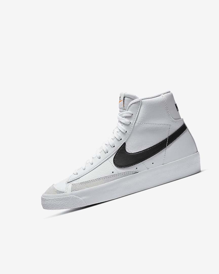 White / Orange / Black Boys\' Nike Blazer Mid \'77 Sneakers | UK3026