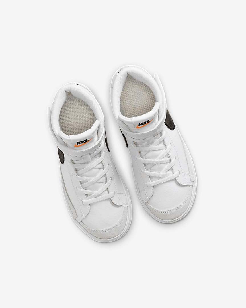 White / Orange / Black Girls' Nike Blazer Mid '77 Sneakers | UK2539