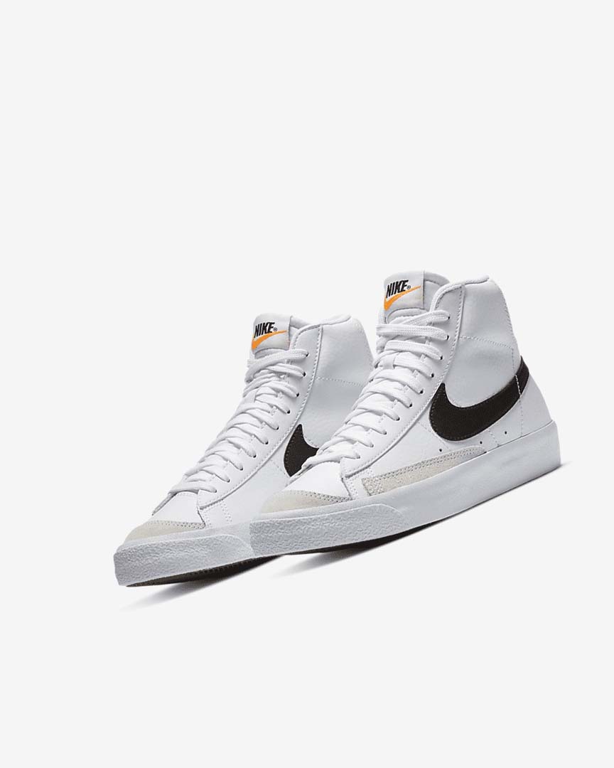 White / Orange / Black Girls' Nike Blazer Mid '77 Sneakers | UK3023