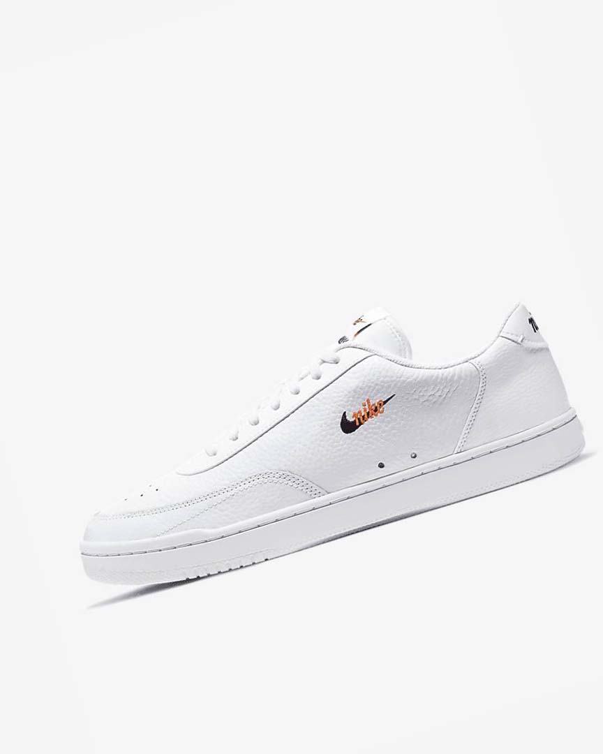 White / Orange / Black Men\'s Nike Court Vintage Premium Sneakers | UK3210