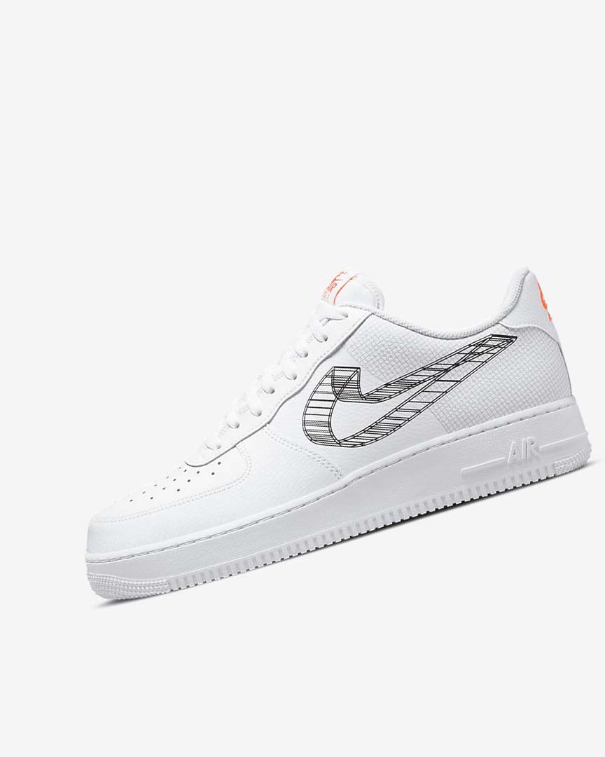 White / Orange / Platinum / Black Men\'s Nike Air Force 1 \'07 Sneakers | UK4725