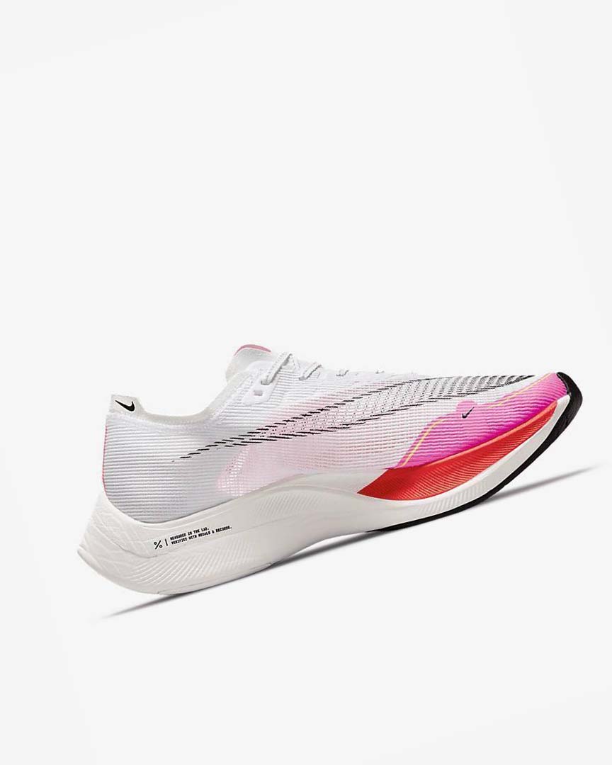 White / Pink / Black Men's Nike ZoomX Vaporfly Next% 2 Running Shoes | UK5287