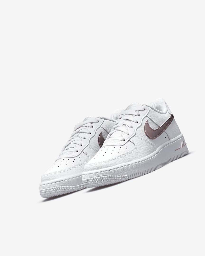 White / Pink Boys' Nike Air Force 1 Sneakers | UK4597