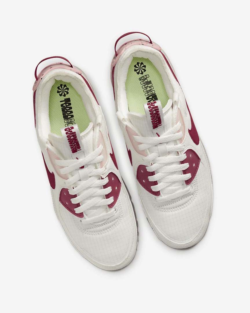 White / Pink / Burgundy Women's Nike Air Max Terrascape 90 Sneakers | UK5386