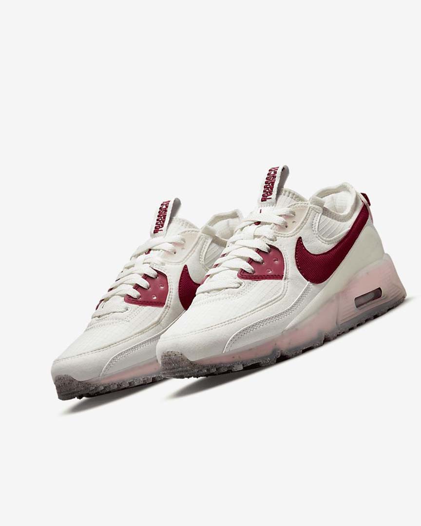 White / Pink / Burgundy Women's Nike Air Max Terrascape 90 Sneakers | UK5386