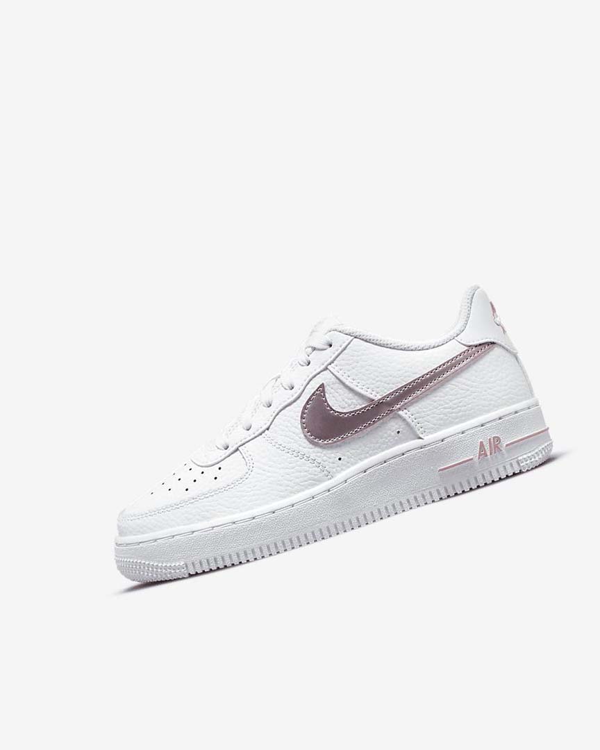 White / Pink Girls\' Nike Air Force 1 Sneakers | UK5071