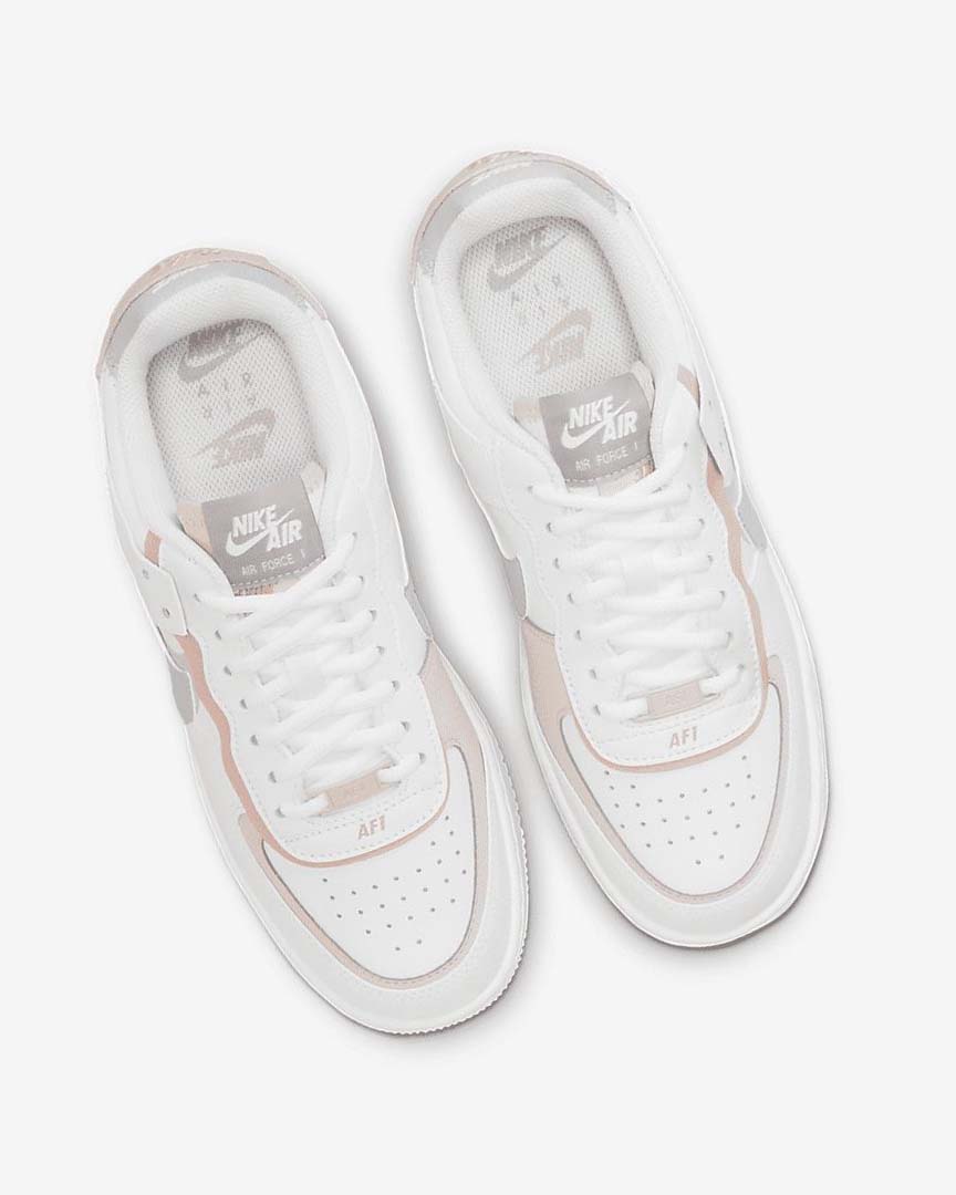 White / Pink / Rose / Grey Women's Nike Air Force 1 Shadow Sneakers | UK5488