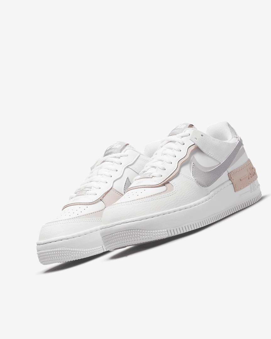 White / Pink / Rose / Grey Women's Nike Air Force 1 Shadow Sneakers | UK5488