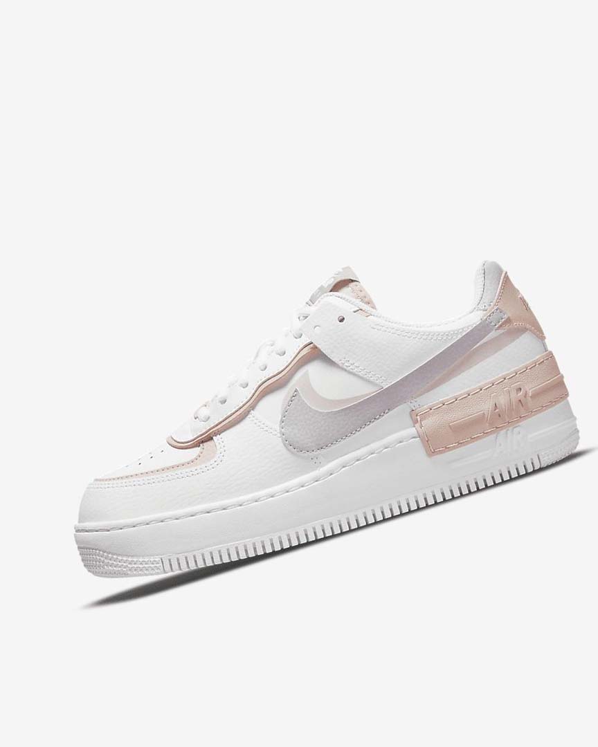 White / Pink / Rose / Grey Women\'s Nike Air Force 1 Shadow Sneakers | UK5488