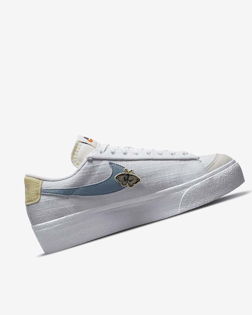 White / Pink / White / Blue Women's Nike Blazer Low Platform Next Nature Sneakers | UK2588