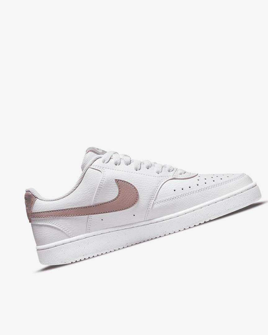 White / Pink Women's Nike Court Vision Low Next Nature Sneakers | UK2537