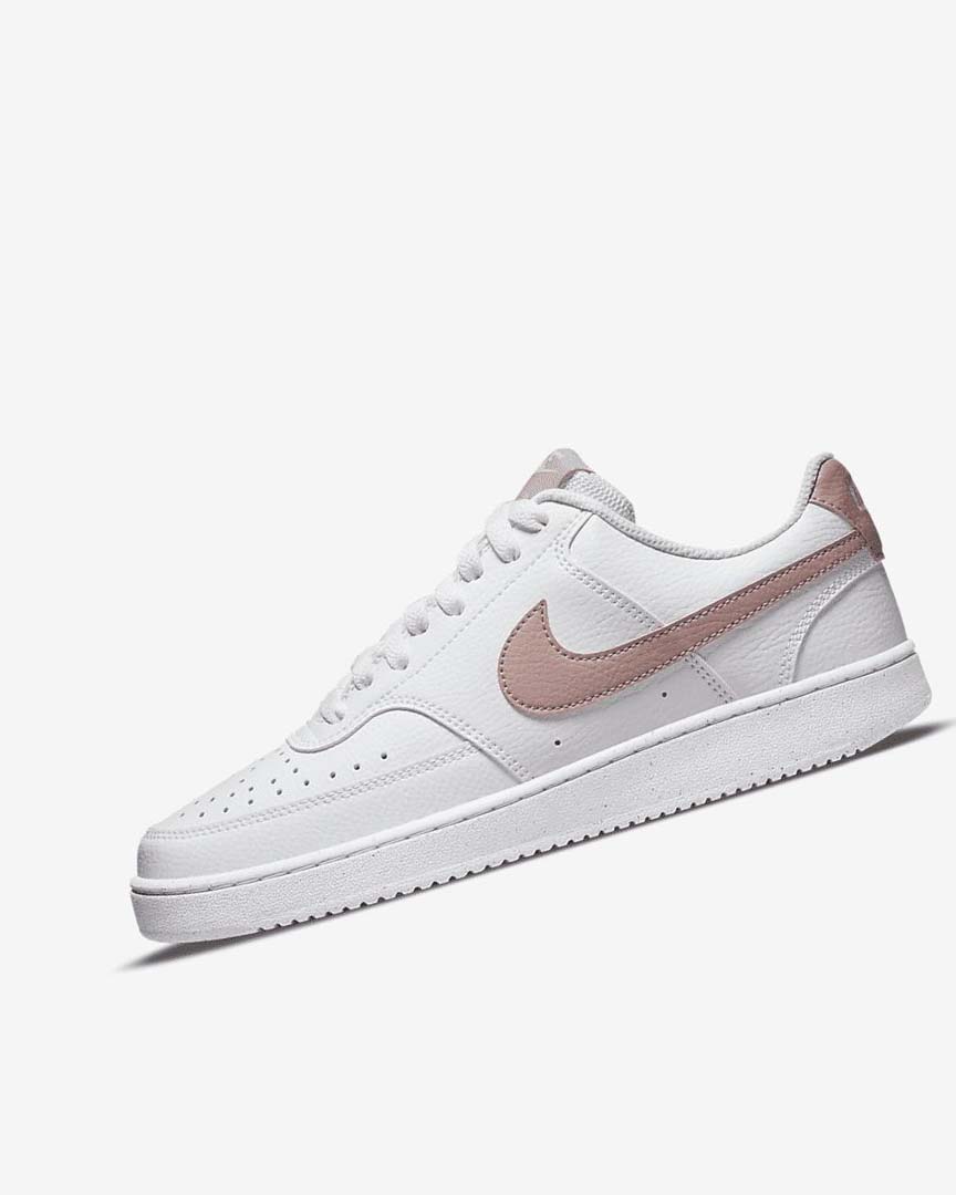 White / Pink Women\'s Nike Court Vision Low Next Nature Sneakers | UK2537