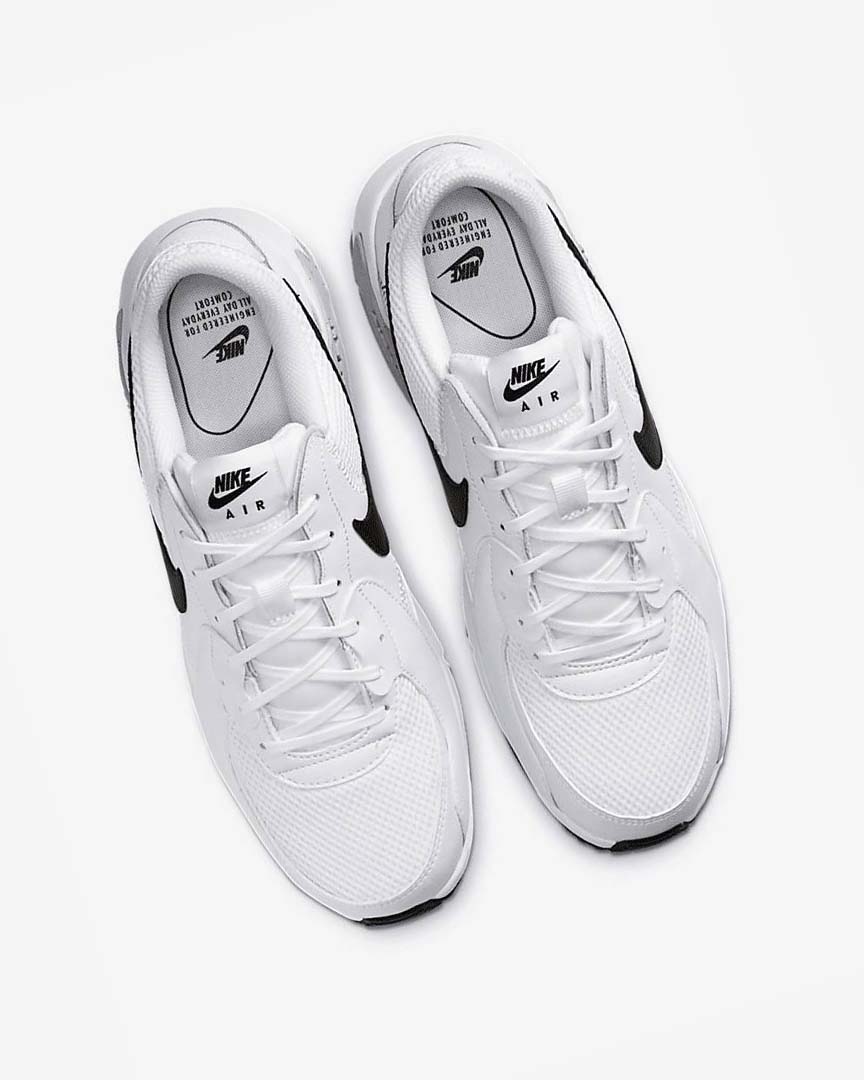 White / Platinum / Black Men's Nike Air Max Excee Sneakers | UK4756