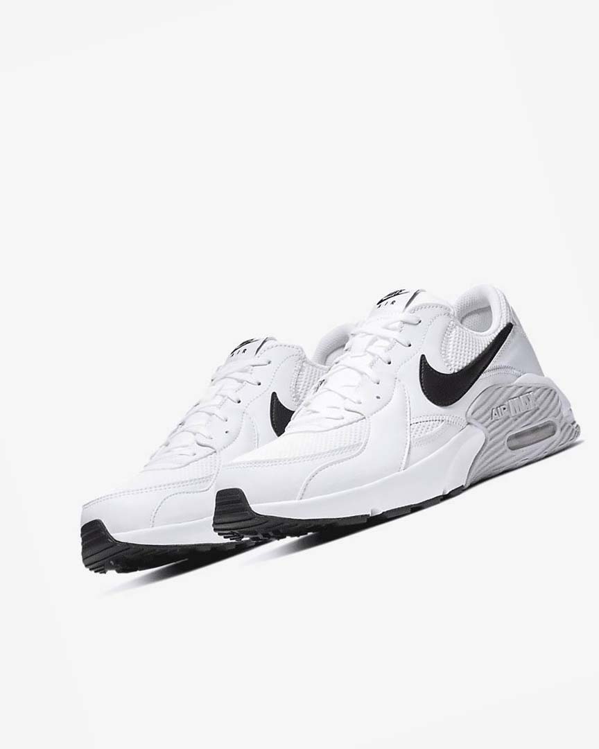 White / Platinum / Black Men's Nike Air Max Excee Sneakers | UK4756