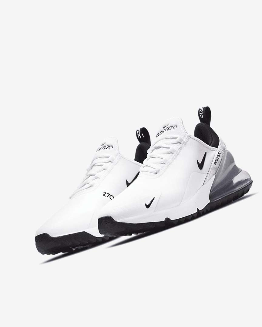 White / Platinum / Black Women's Nike Air Max 270 G Golf Shoes | UK4991