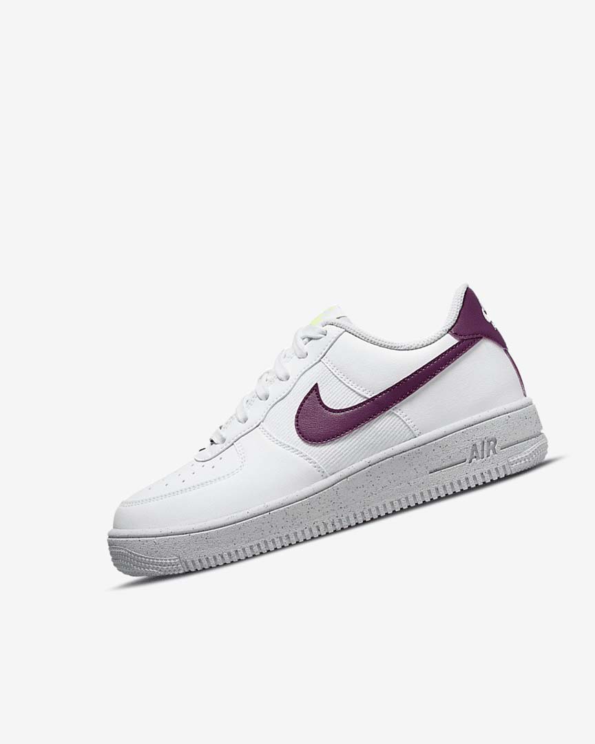 White / Platinum Girls\' Nike Air Force 1 Crater Next Nature Sneakers | UK5377