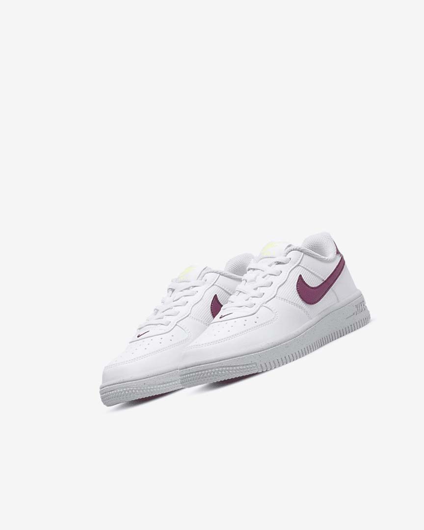 White / Platinum Girls' Nike Force 1 Next Nature Shoes | UK5130