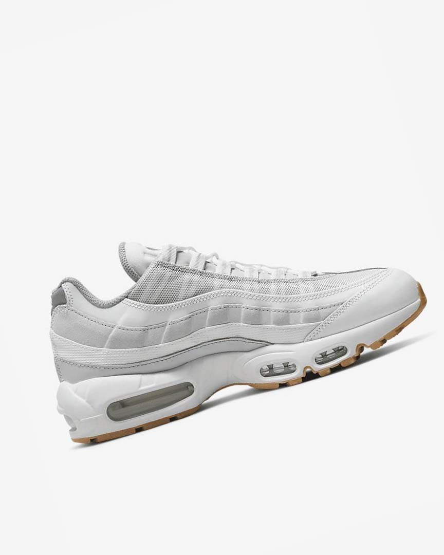 White / Platinum / Grey / Deep Yellow Men's Nike Air Max 95 Casual Shoes | UK5268