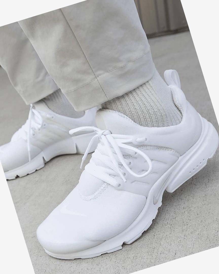 White / Platinum Men's Nike Air Presto Sneakers | UK5431