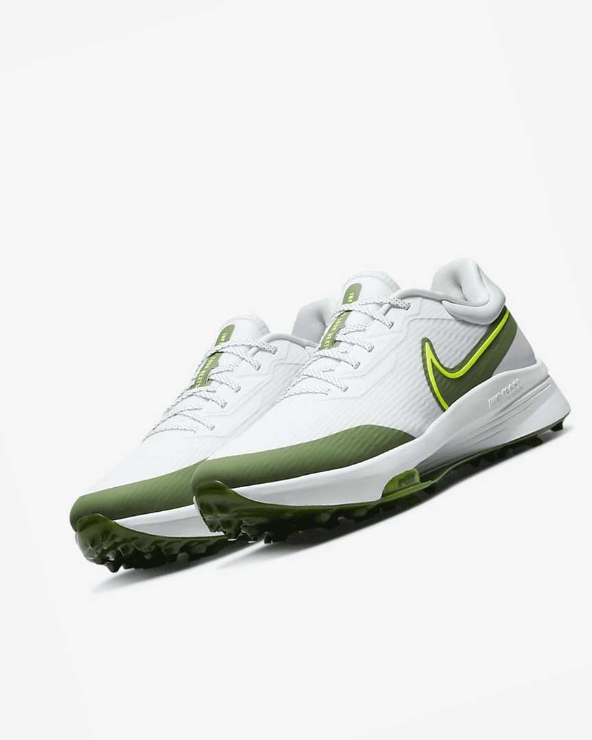 White / Platinum Men's Nike Air Zoom Infinity Tour NEXT% Golf Shoes | UK4819