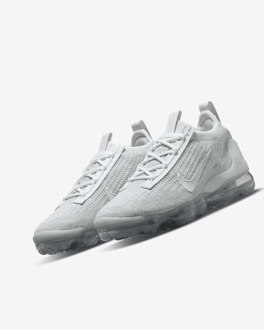 White / Platinum / Metal Silver / White Women's Nike Air VaporMax 2021 FK Sneakers | UK5402