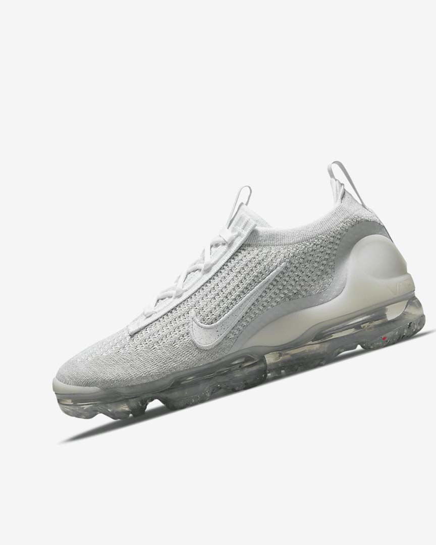 White / Platinum / Metal Silver / White Women\'s Nike Air VaporMax 2021 FK Sneakers | UK5402