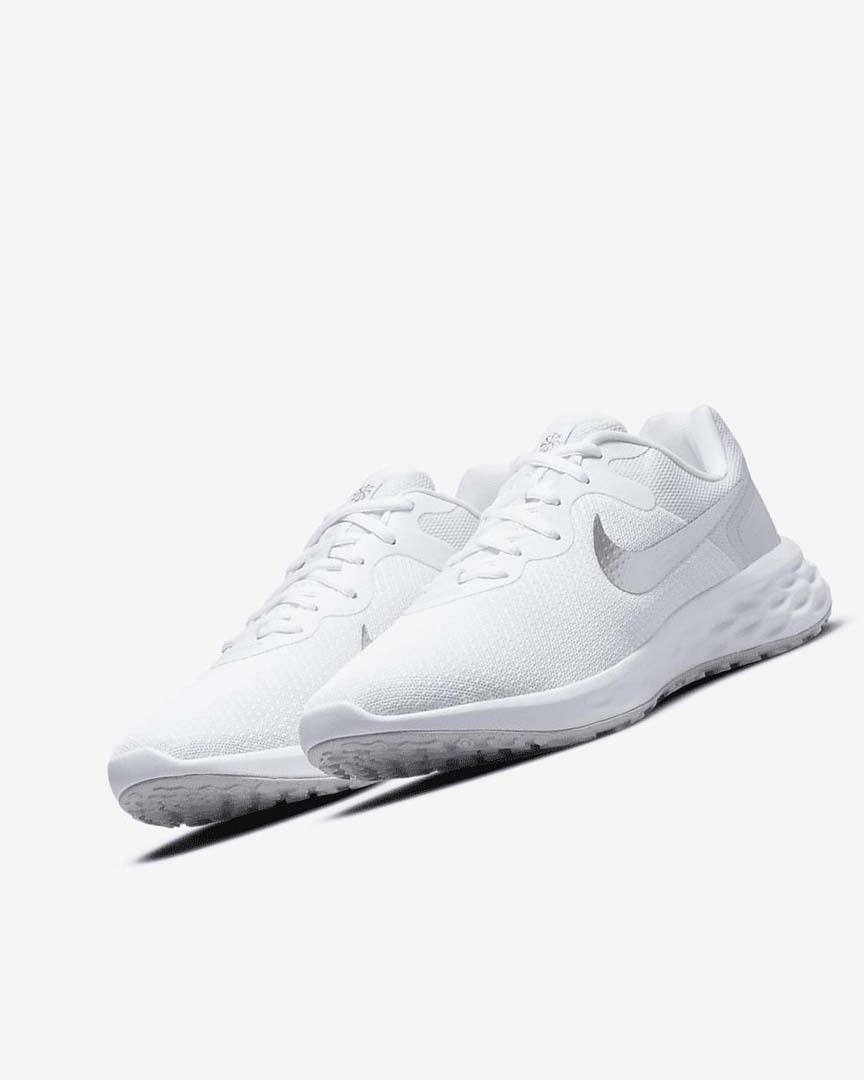 White / Platinum / Metal Silver Women's Nike Revolution 6 Next Nature Running Shoes | UK2247