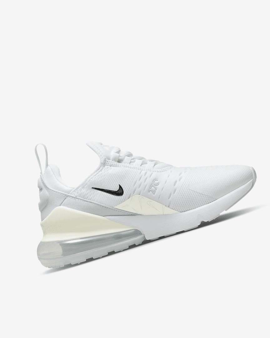 White / Platinum / Metal Silver Women's Nike Air Max 270 Casual Shoes | UK4908