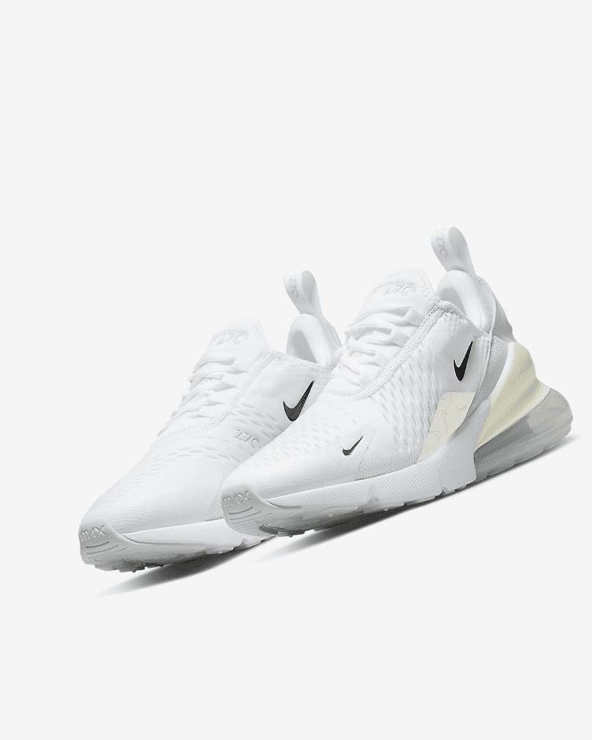 White / Platinum / Metal Silver Women's Nike Air Max 270 Casual Shoes | UK4908