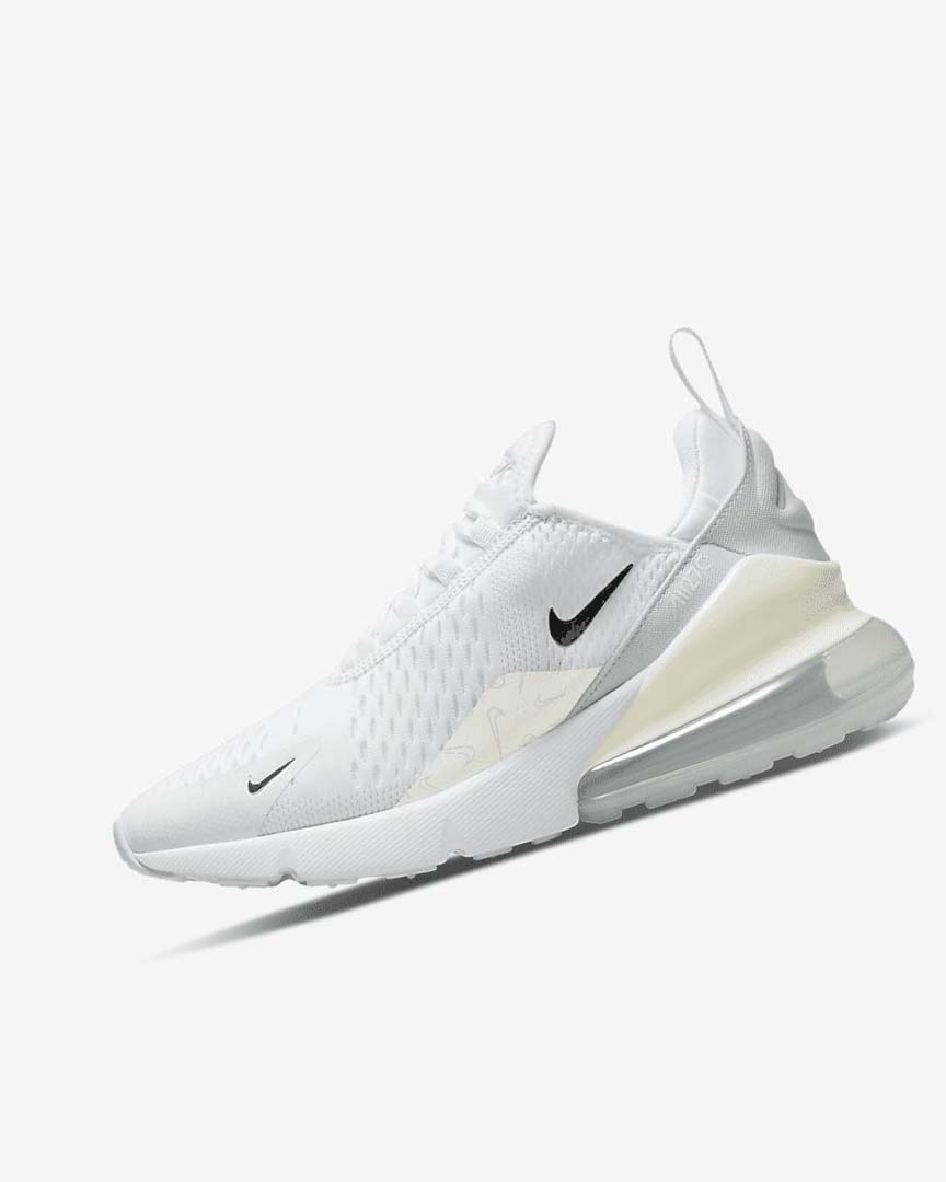 White / Platinum / Metal Silver Women\'s Nike Air Max 270 Casual Shoes | UK4908