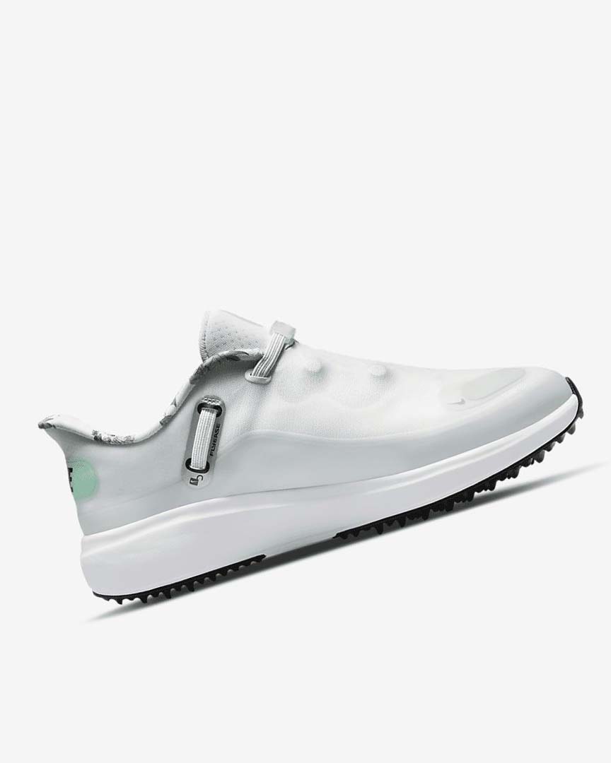 White / Platinum / Mint / Black Women's Nike React Ace Tour Golf Shoes | UK5217