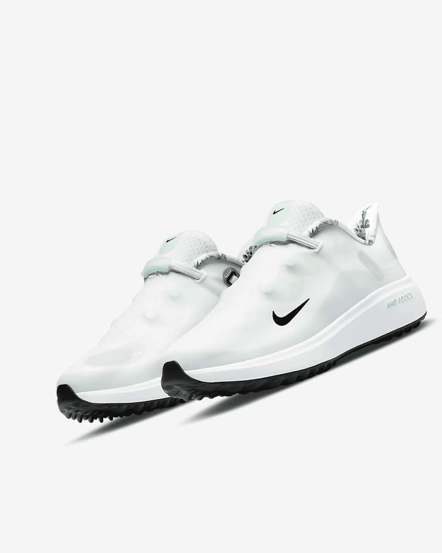 White / Platinum / Mint / Black Women's Nike React Ace Tour Golf Shoes | UK5217